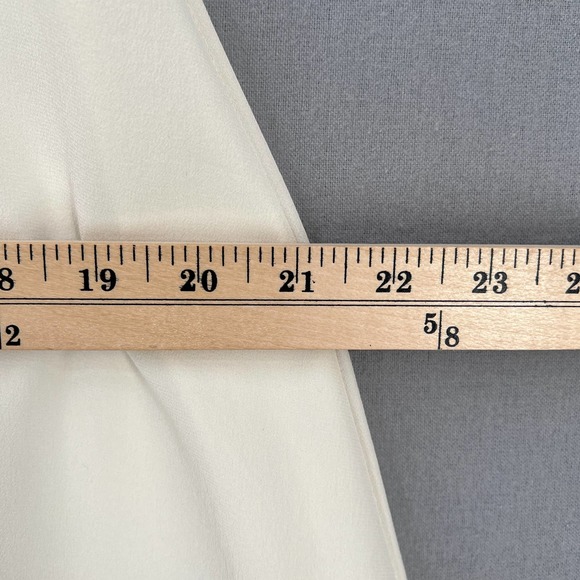 THEORY Dress Womens 8 Cream Deorsa Mosaic Sleeveless Silk Button front Ruffle - Picture 14 of 15